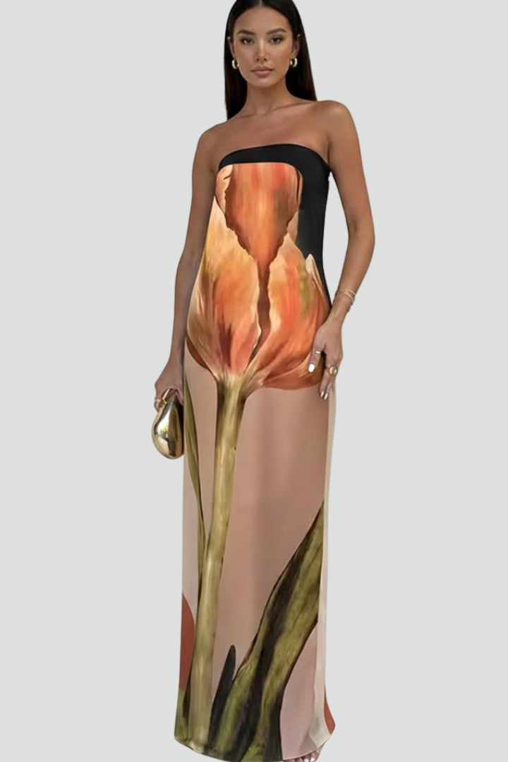 Elegant Maxi Dress with Fluid Drape