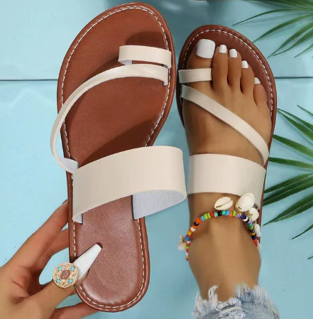 Women’s Slip-On Sandals with Buckle Strap