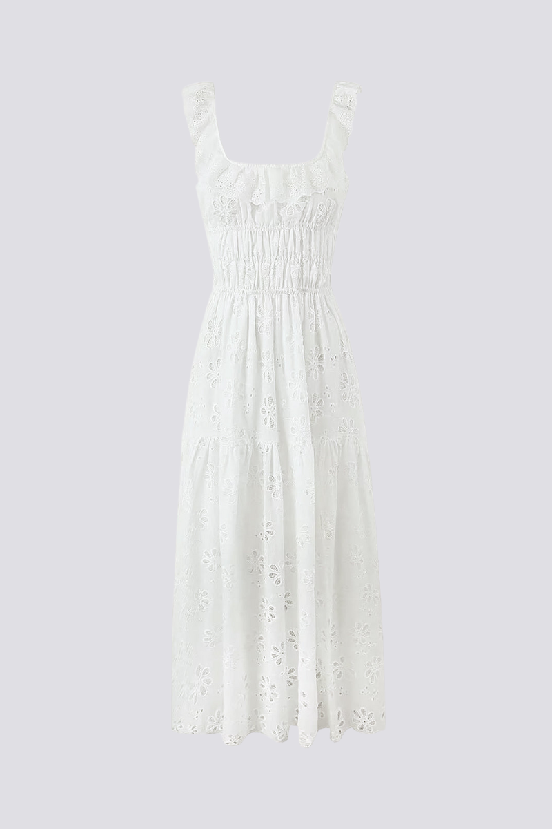 Eyelet Ruffled Maxi Dress for Women