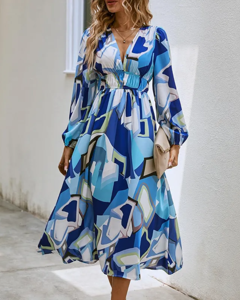 Floral Maxi Dress with V-Neckline