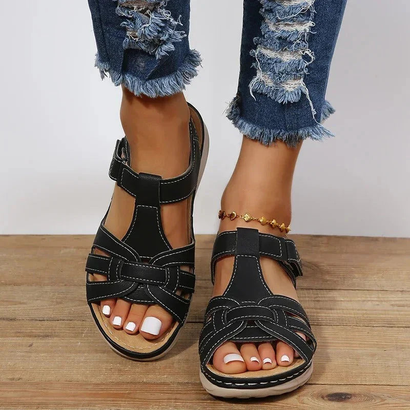 Women’s Low-Heel Sandals with Velcro Strap