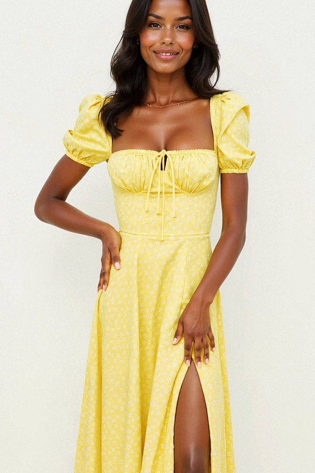 Midi Dress with Square Neckline