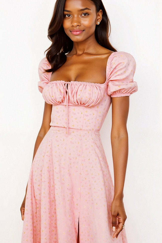 Midi Dress with Square Neckline