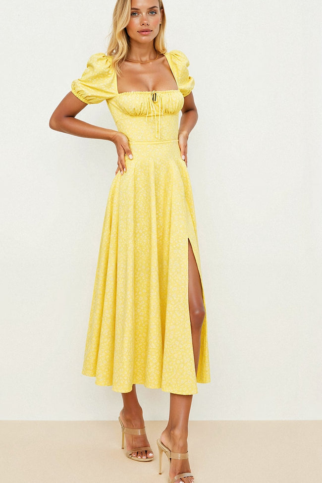 Midi Dress with Square Neckline