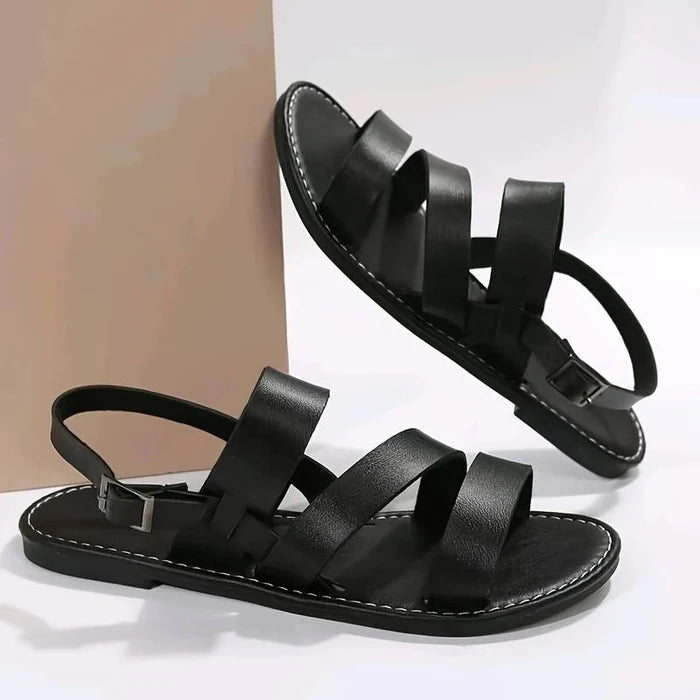 Modern flat sandals with back strap
