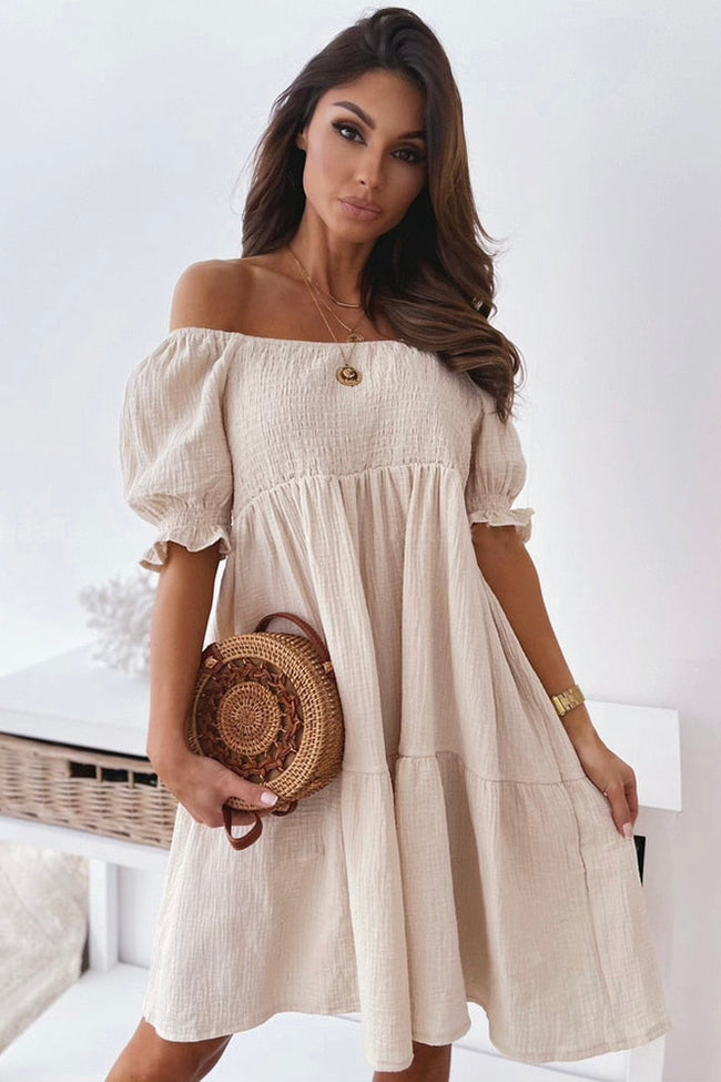 Off-Shoulder Tiered Dress for Effortless Style
