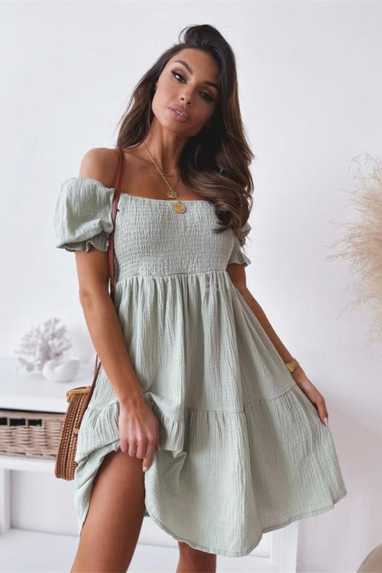 Off-Shoulder Tiered Dress for Effortless Style