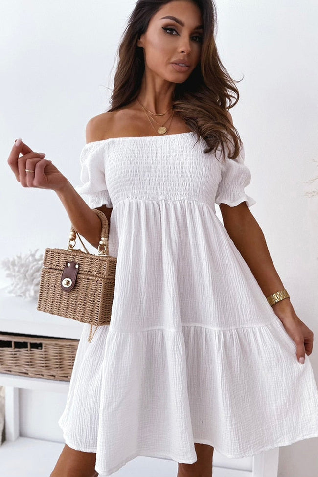 Off-Shoulder Tiered Dress for Effortless Style