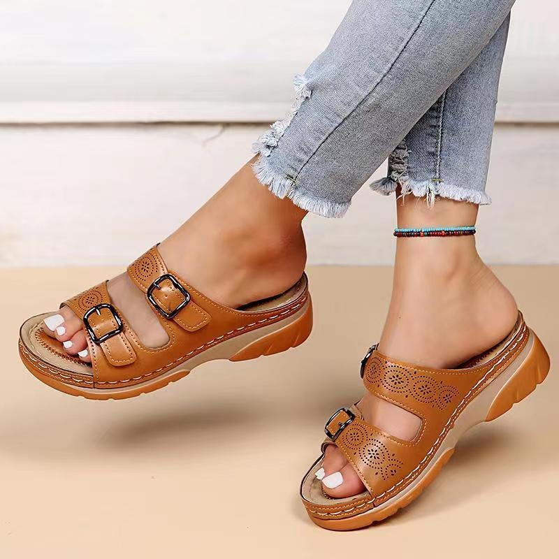 Open-Toe Sandals with Padded Gel Sole and Mesh Lining