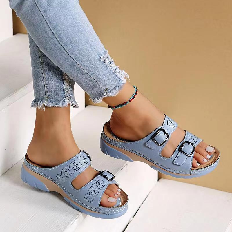 Open-Toe Sandals with Padded Gel Sole and Mesh Lining