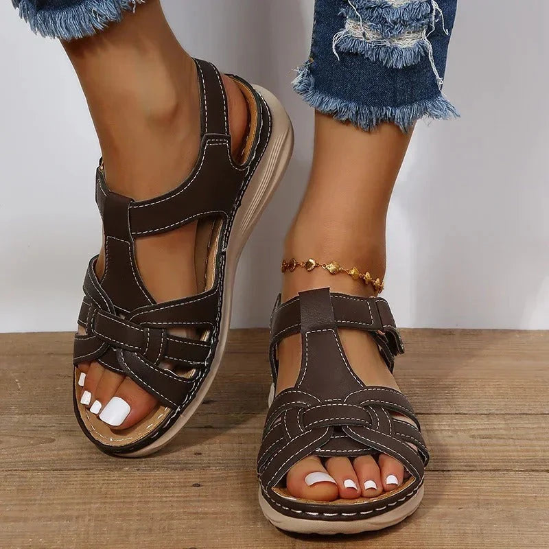 Women’s Open-Toe Sandals with Straps and Adjustable Closure