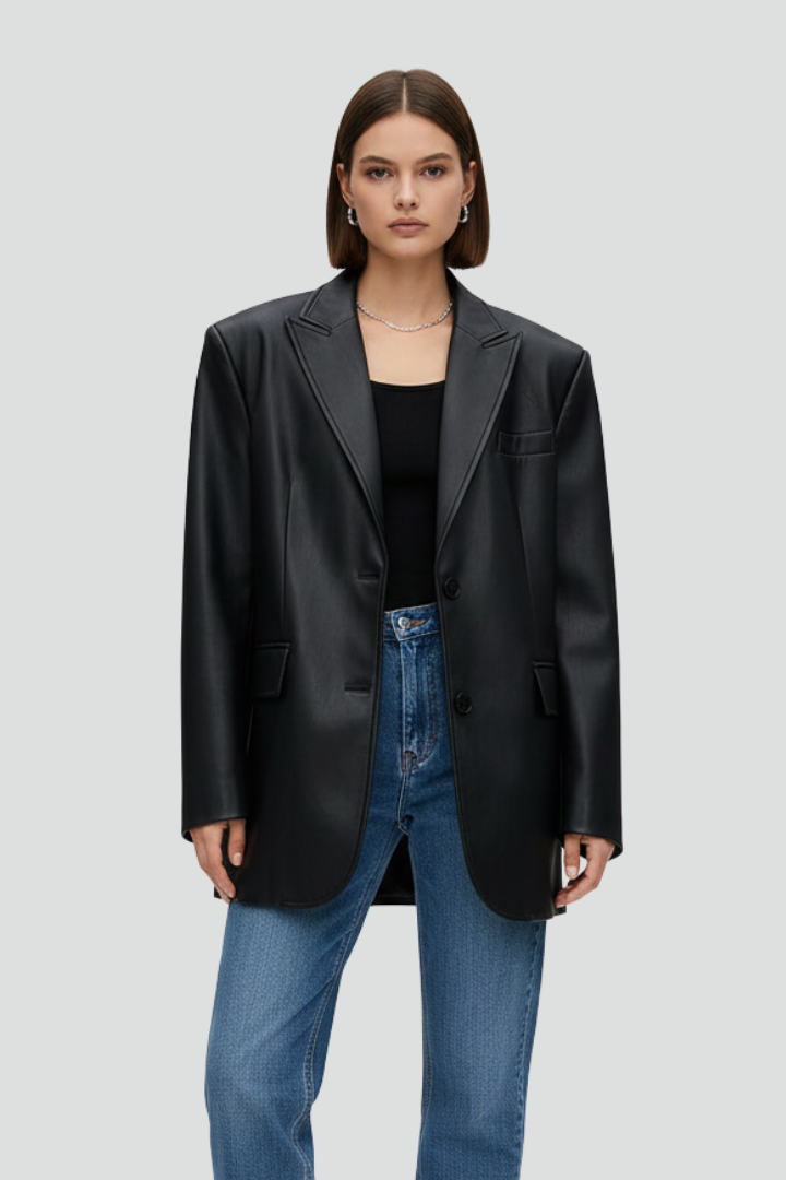 Oversized Blazer with Sharp Lapel