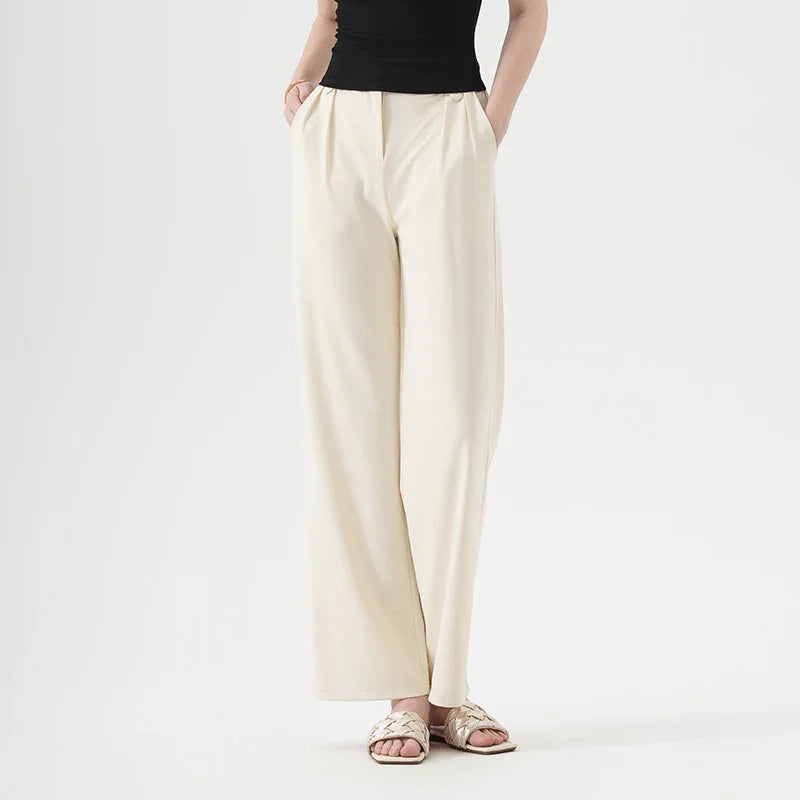 Pleated Straight-Leg Trousers for Women