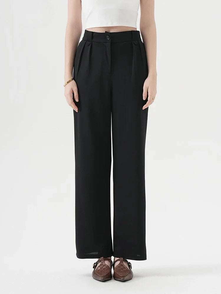 Pleated Straight-Leg Trousers for Women