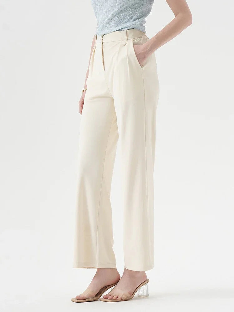 Pleated Straight-Leg Trousers for Women