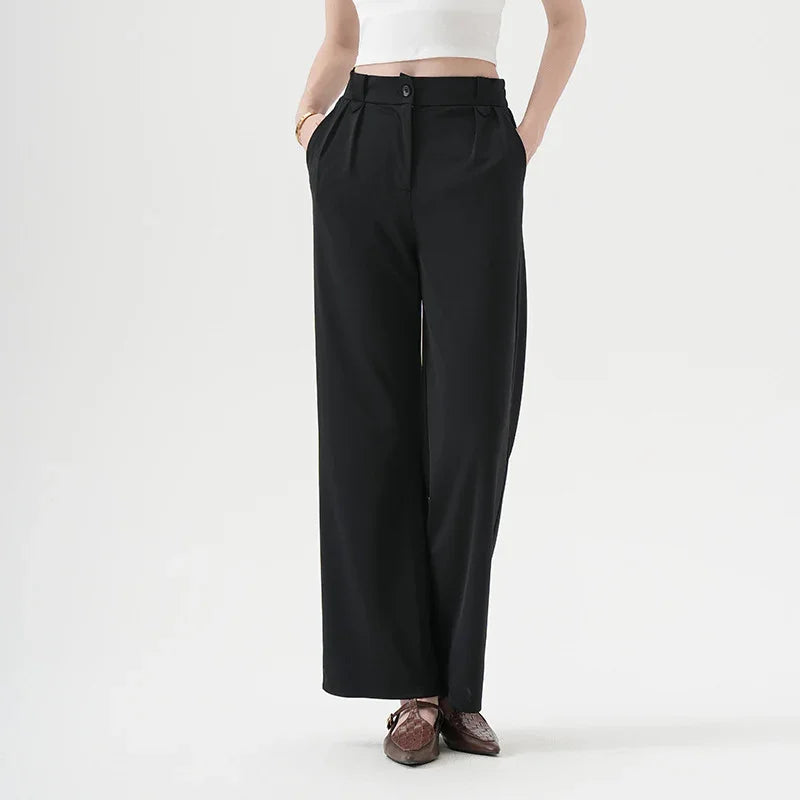 Pleated Straight-Leg Trousers for Women