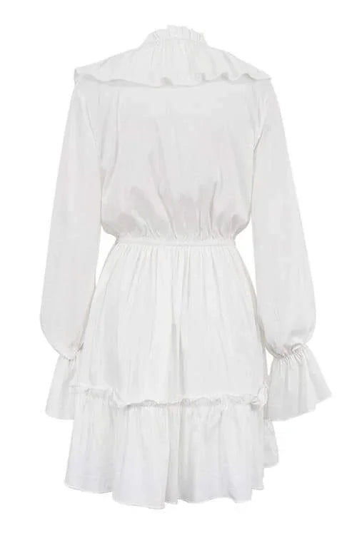 Ruffled V-Neck Mini Dress for Women