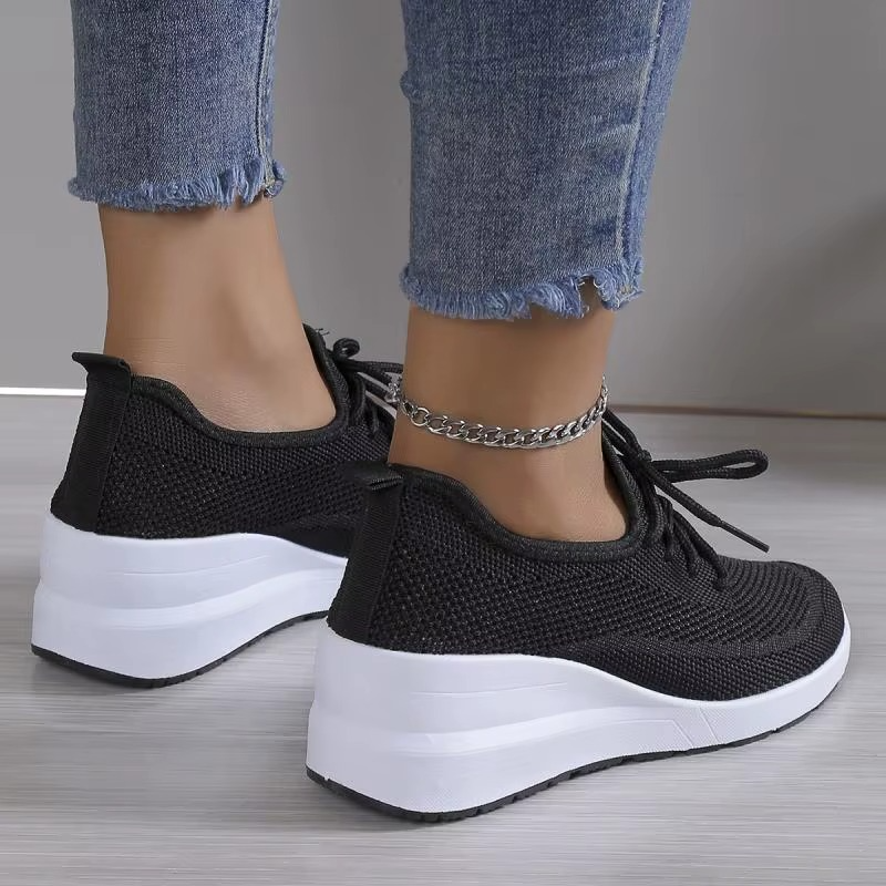 Unisex Lace-Up Sneakers with Footbed and Layered Sole