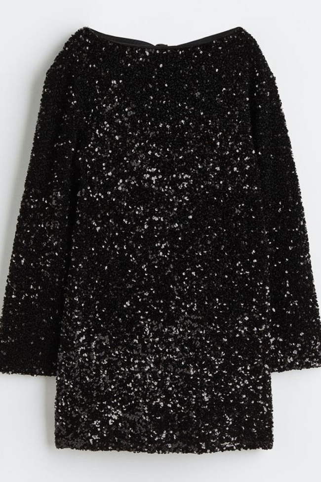Shimmer Long-Sleeve Dress for Special Evenings