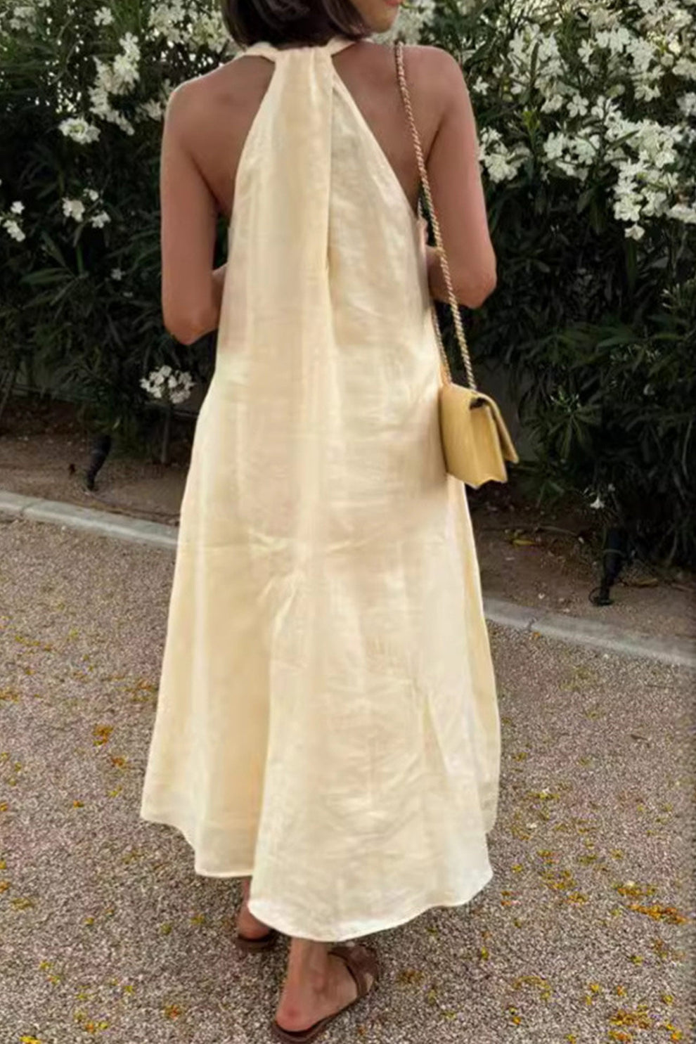 Sleeveless A-Line Midi Dress with Pockets For Women