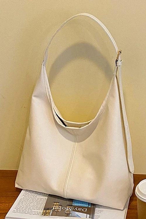 Spacious Faux-Material Tote Bag with Elegant Design