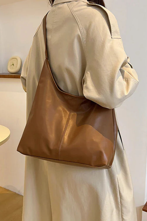 Spacious Faux-Material Tote Bag with Elegant Design