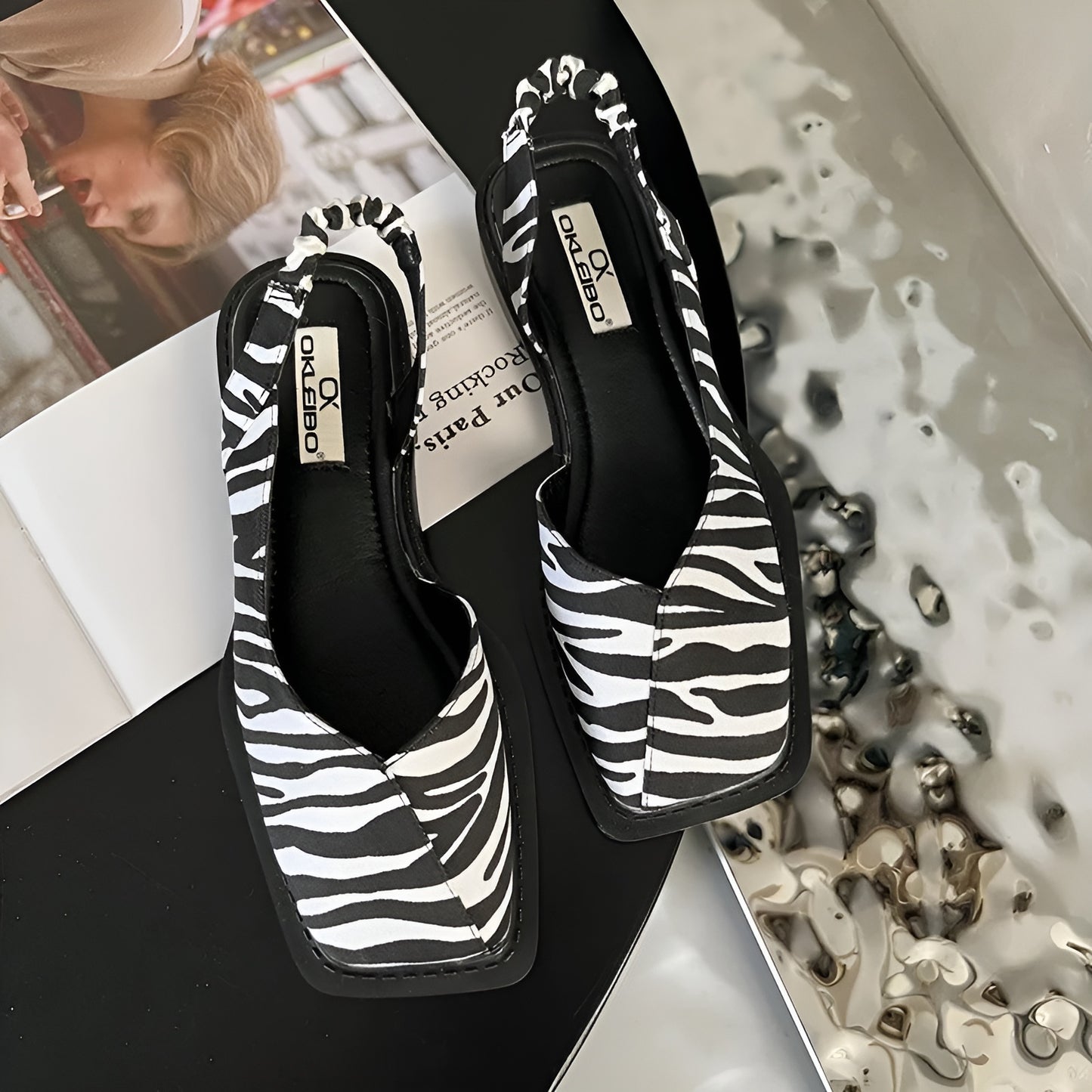 Square Toe Slingback Sandals for Women