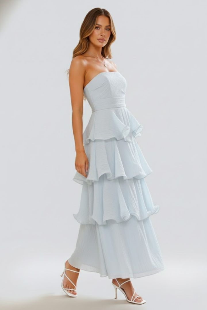 Strapless Maxi Dress with Flowing Silhouette