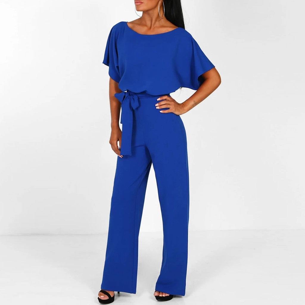 Women’s Jumpsuit with Belt and Wide Legs