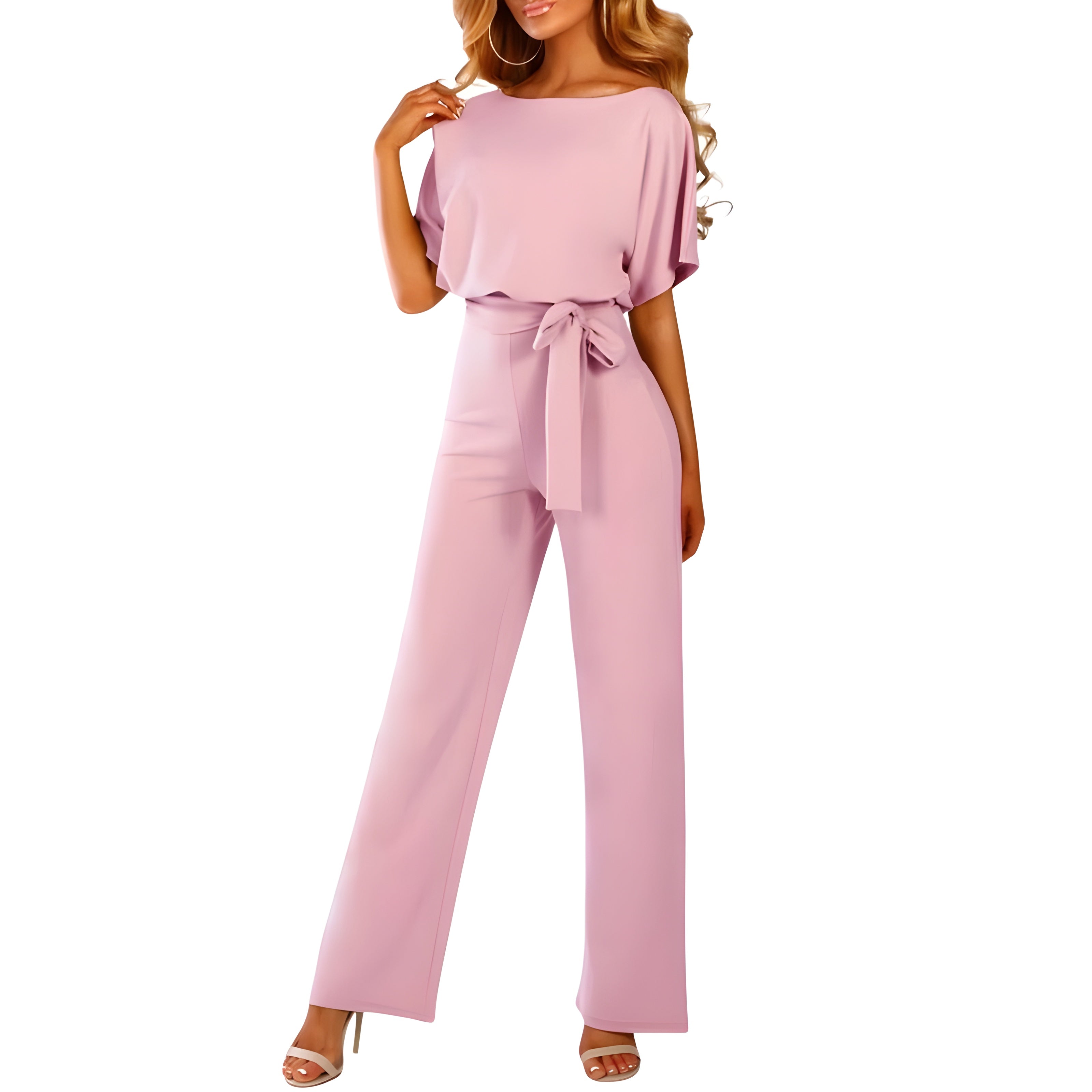 Women’s Jumpsuit with Belt and Wide Legs