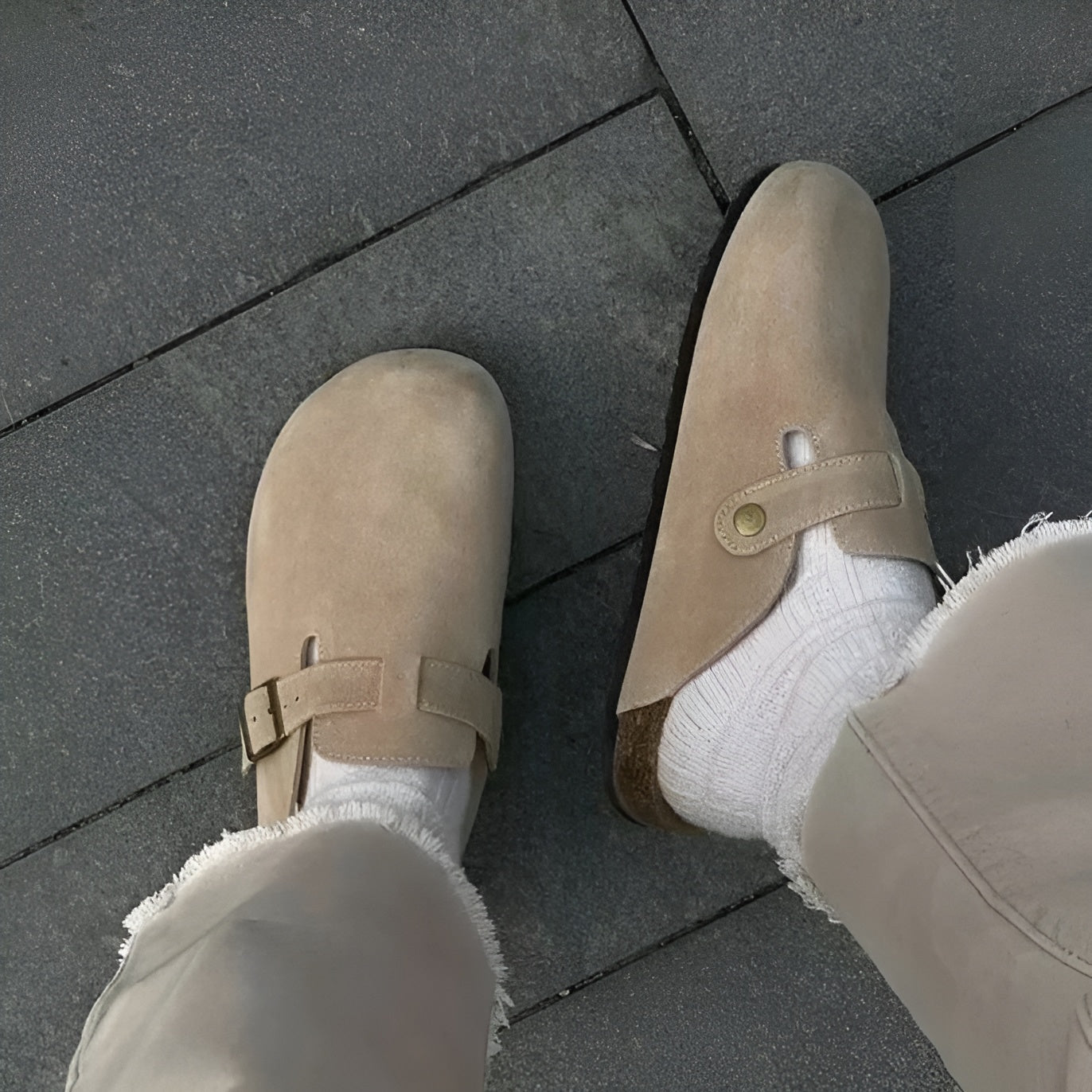 Suede Strap Slippers for Women