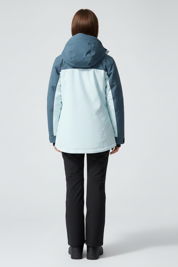 Unisex Ski Jacket with Hood and Zippered Pockets