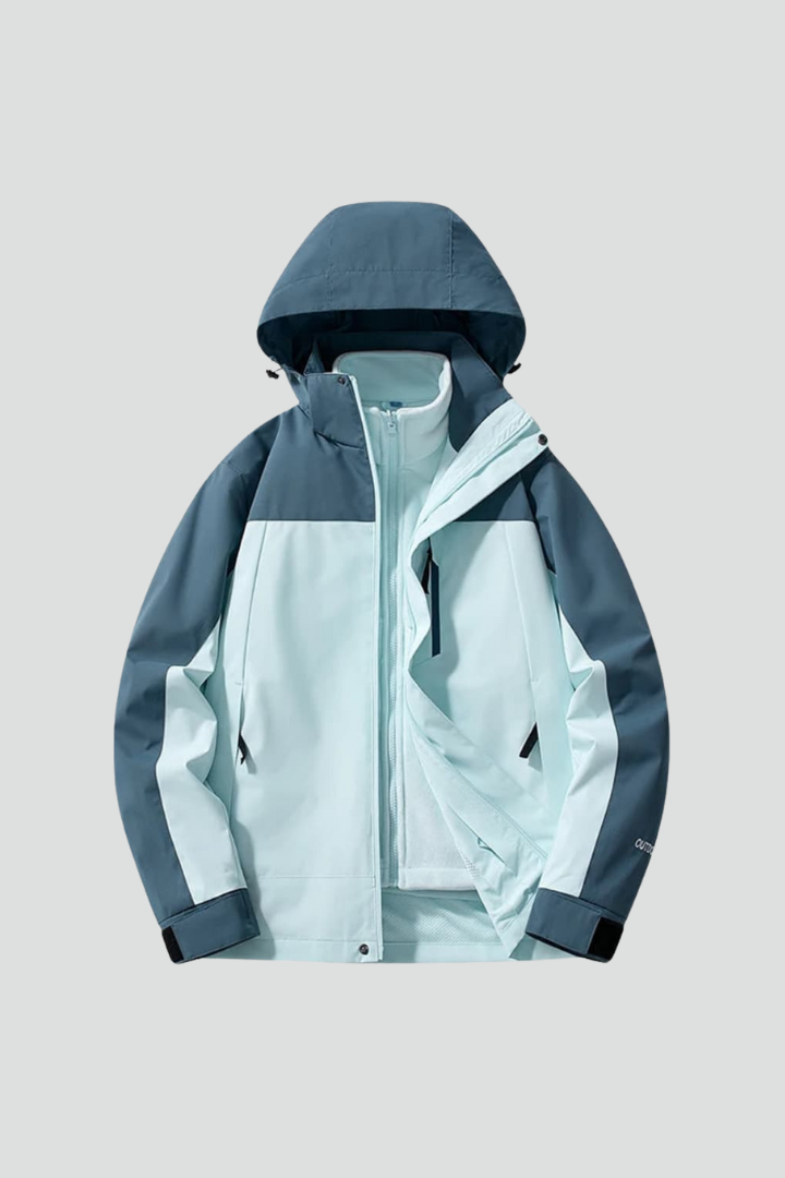Unisex Ski Jacket with Hood and Zippered Pockets