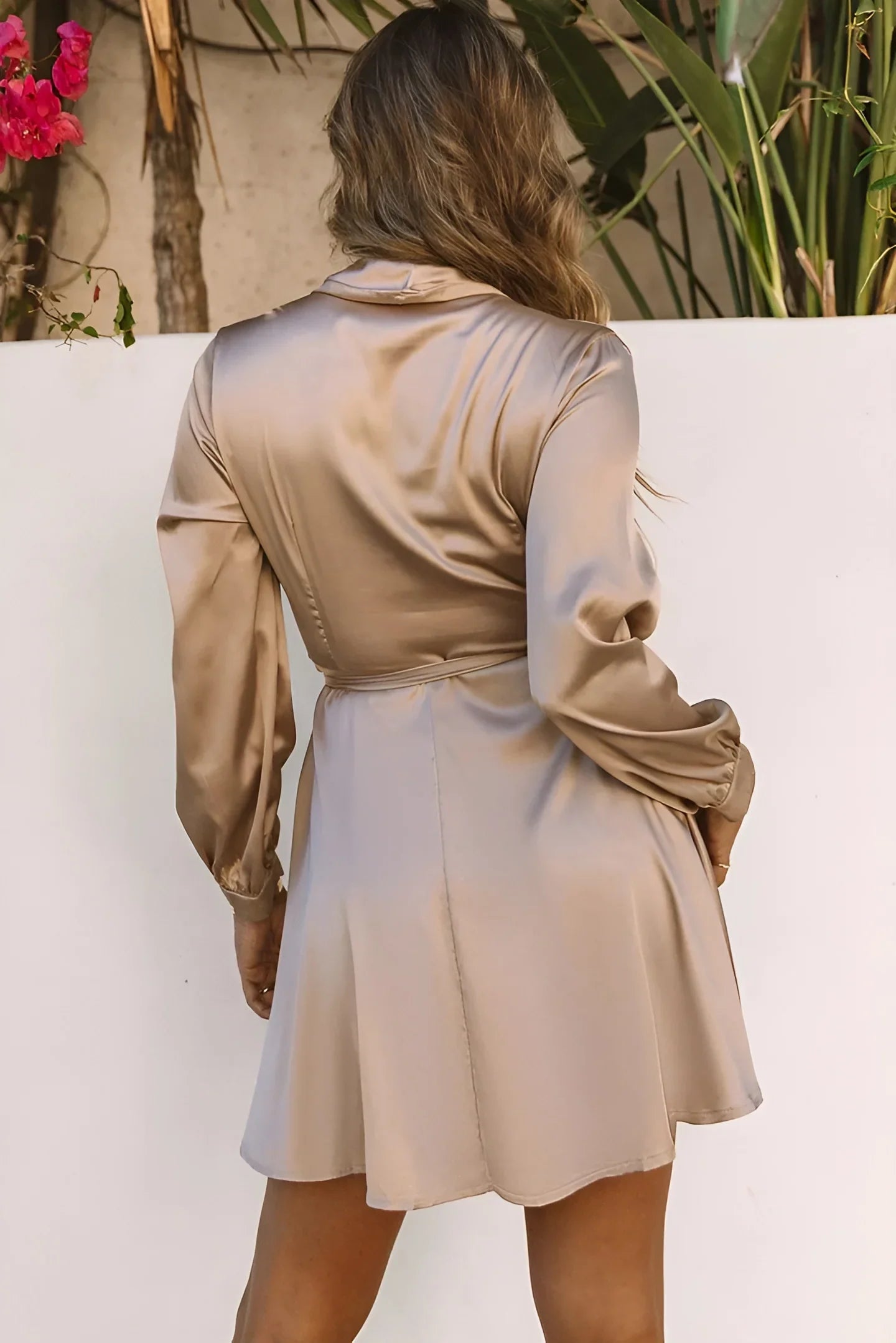 V-Neck Wrap Midi Dress for Women