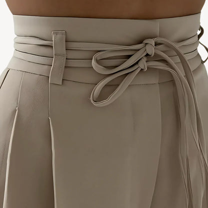 Wide-Leg Tie Waist Trousers for Women