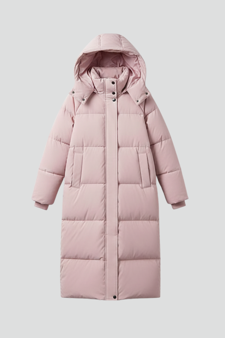 Women Quilted Jacket with Hood and Zipper Closure