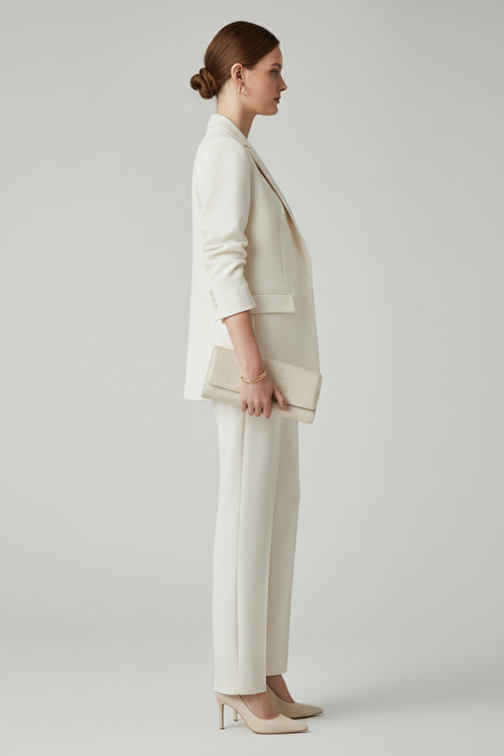 Women’s Blazer Set with Defined Shape and Straight-Leg Trousers