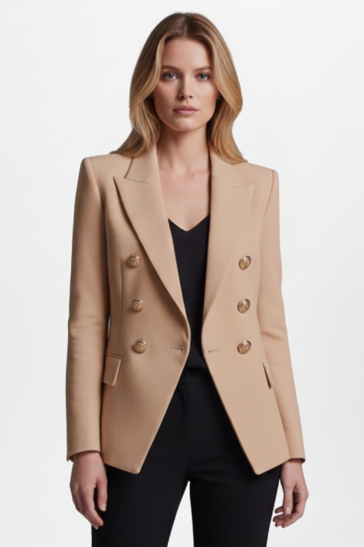 Women’s Blazer with Front Button Arrangement and Gold-Tone Buttons