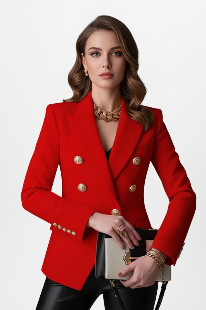 Women’s Blazer with Front Button Arrangement and Gold-Tone Buttons
