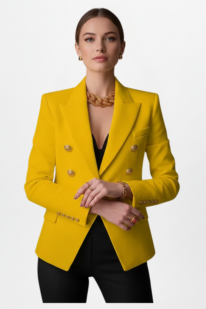 Women’s Blazer with Front Button Arrangement and Gold-Tone Buttons