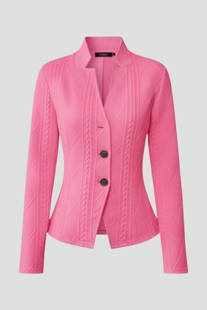 Women’s Blazer with Lapel Collar and Button Closure