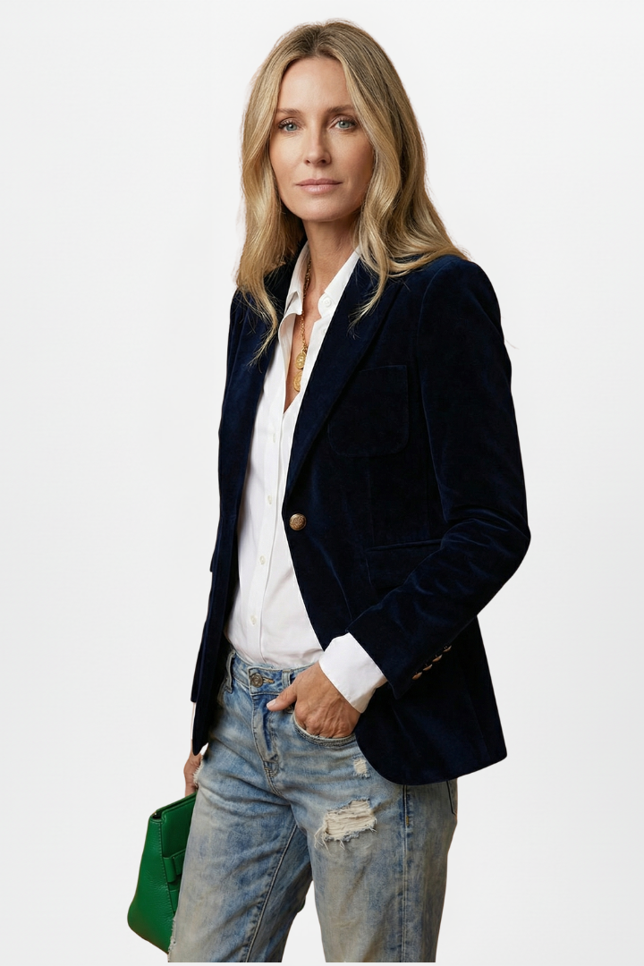 Women’s Blazer with Notch Collar and Single Button