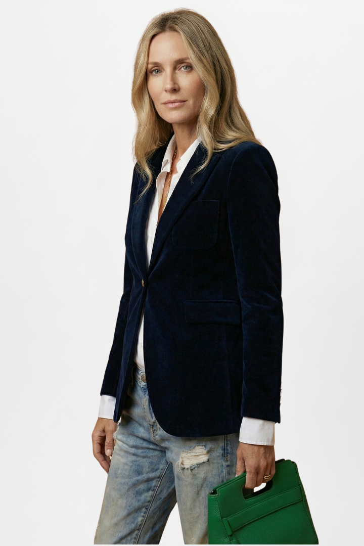 Women’s Blazer with Notch Collar and Single Button