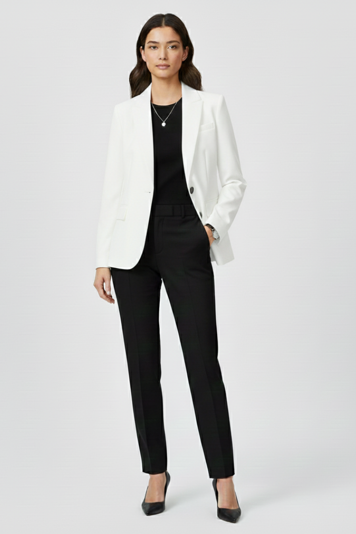 Women’s Blazer with Structured Lapel and Front Closure