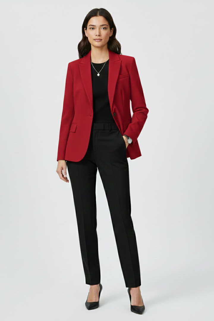 Women’s Blazer with Structured Lapel and Front Closure