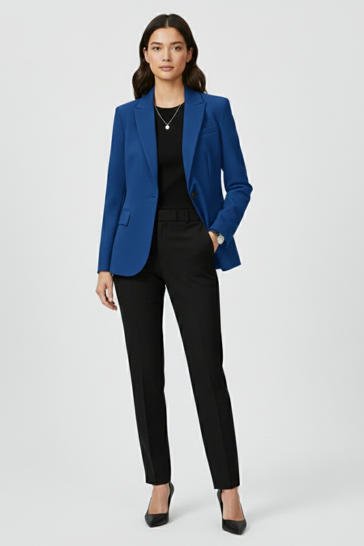 Women’s Blazer with Structured Lapel and Front Closure