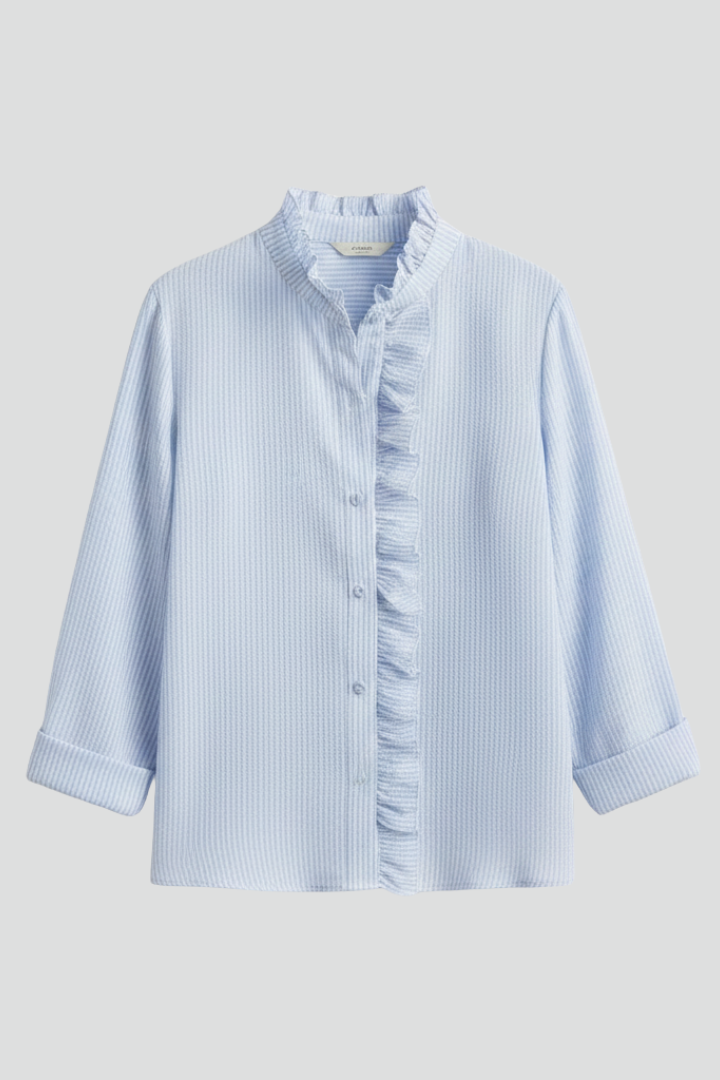 Women’s Blouse with Round Neck and Smooth Finish