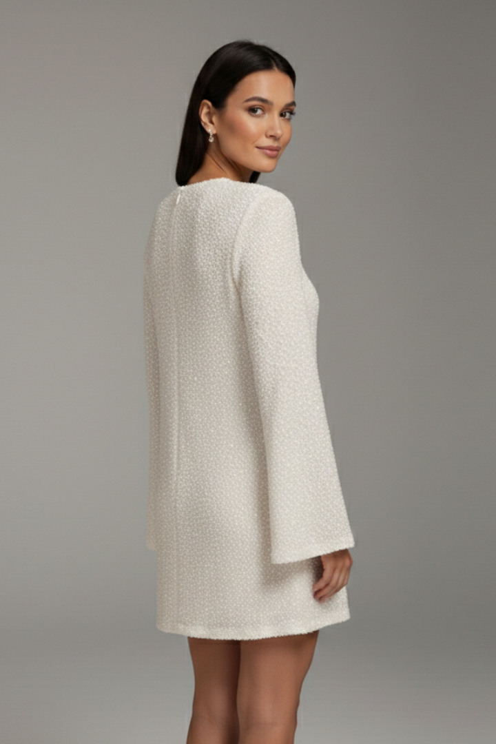 Women’s Dress with Long Sleeves and Sequin Surface