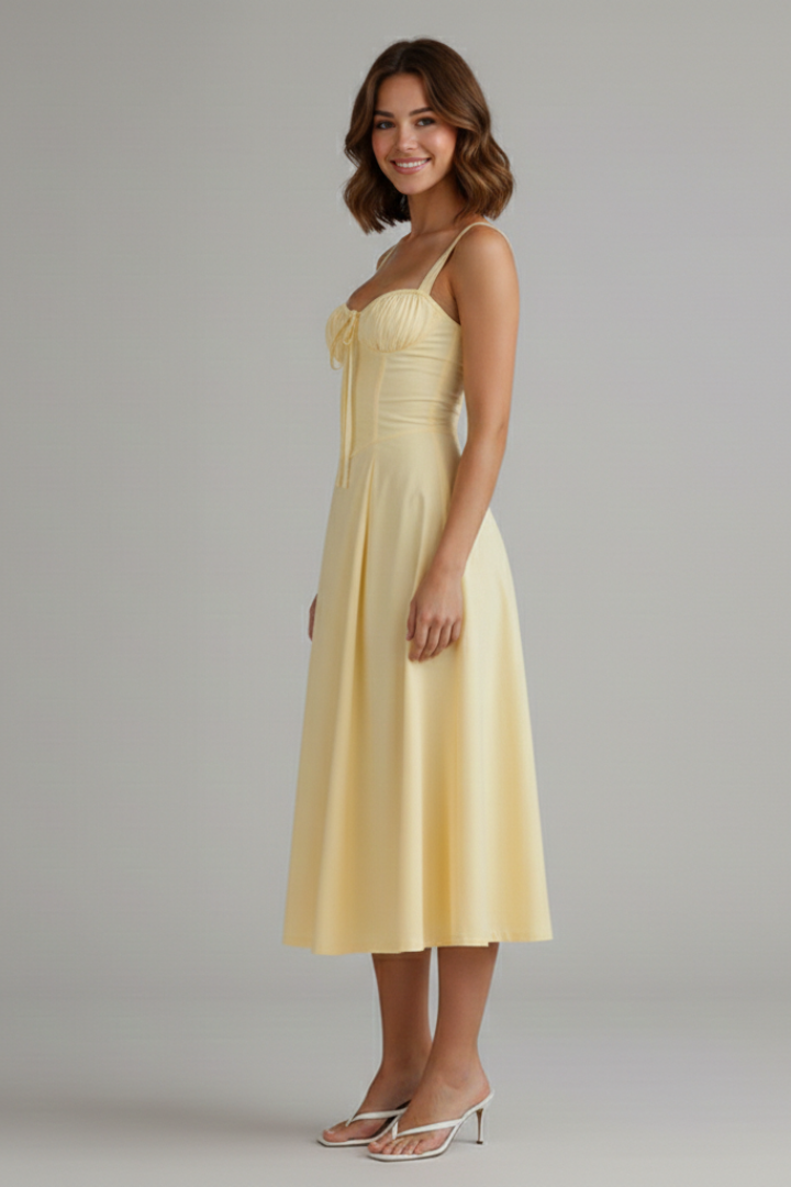 Women’s Dress with Shoulder Straps and Defined Waist