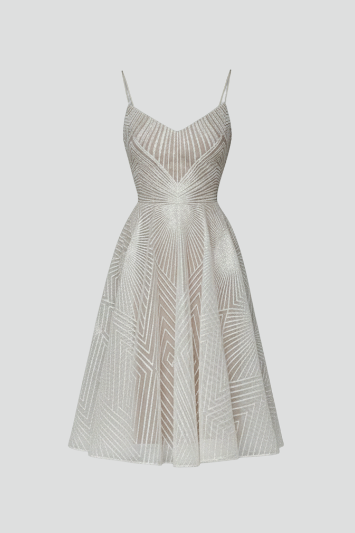 Women’s Dress with Spaghetti Straps and Textured Surface